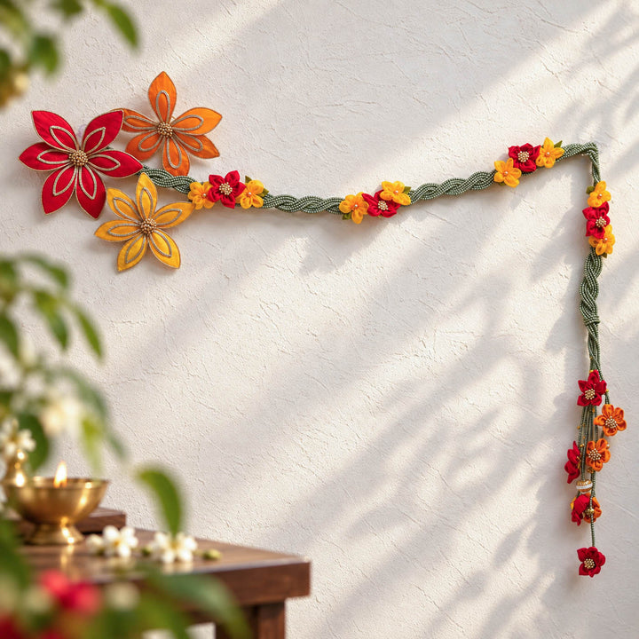 42 In | Handmade Pushplata Beaded Floral Vine Banderwal Toran