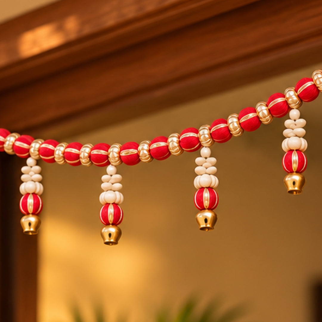 42 In | Handmade Mouli Thread Toran with Ghungroo Bell Detailing