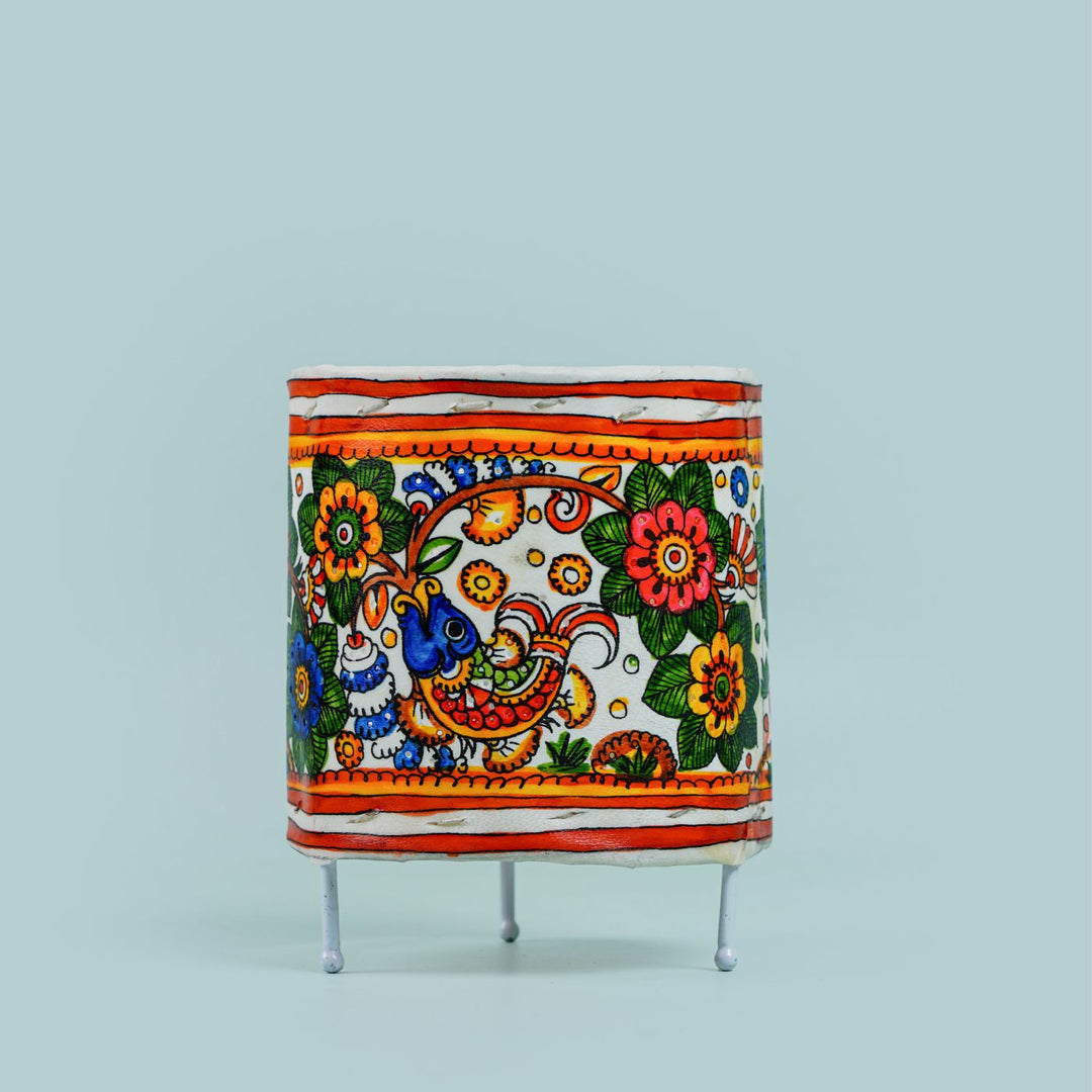 5 inch | Hand Painted Tholu Bommalata Small Tabletop Lamp