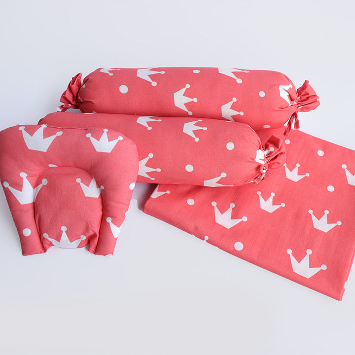 6 Pc | Personalized Crown Theme Infant Bedding Gift Basket Set | 0-4 Years