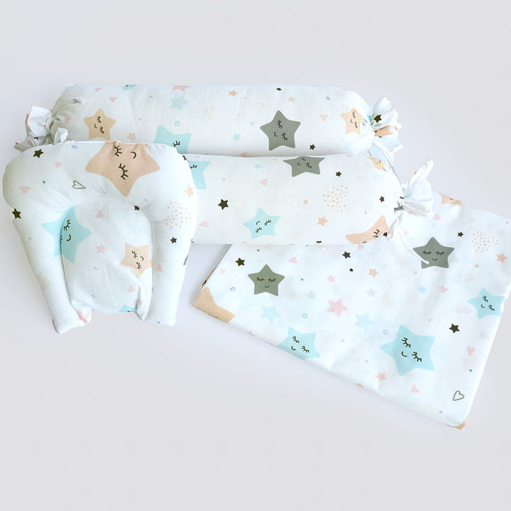 6 Pc | Personalized Star Theme Infant Bedding Gift Basket Set | 0-4 Years