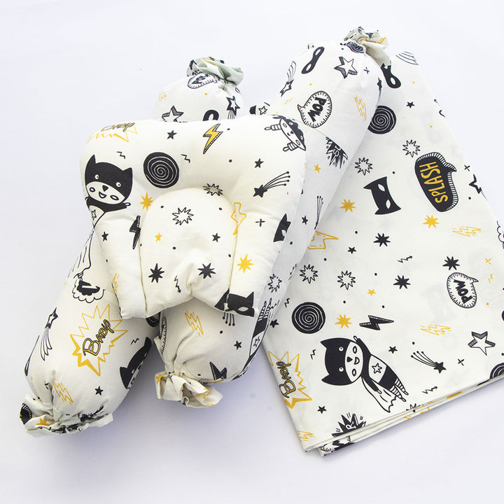 8 Pc | Personalized Superbaby Collective Bedding Gift Basket | 0-4 Years