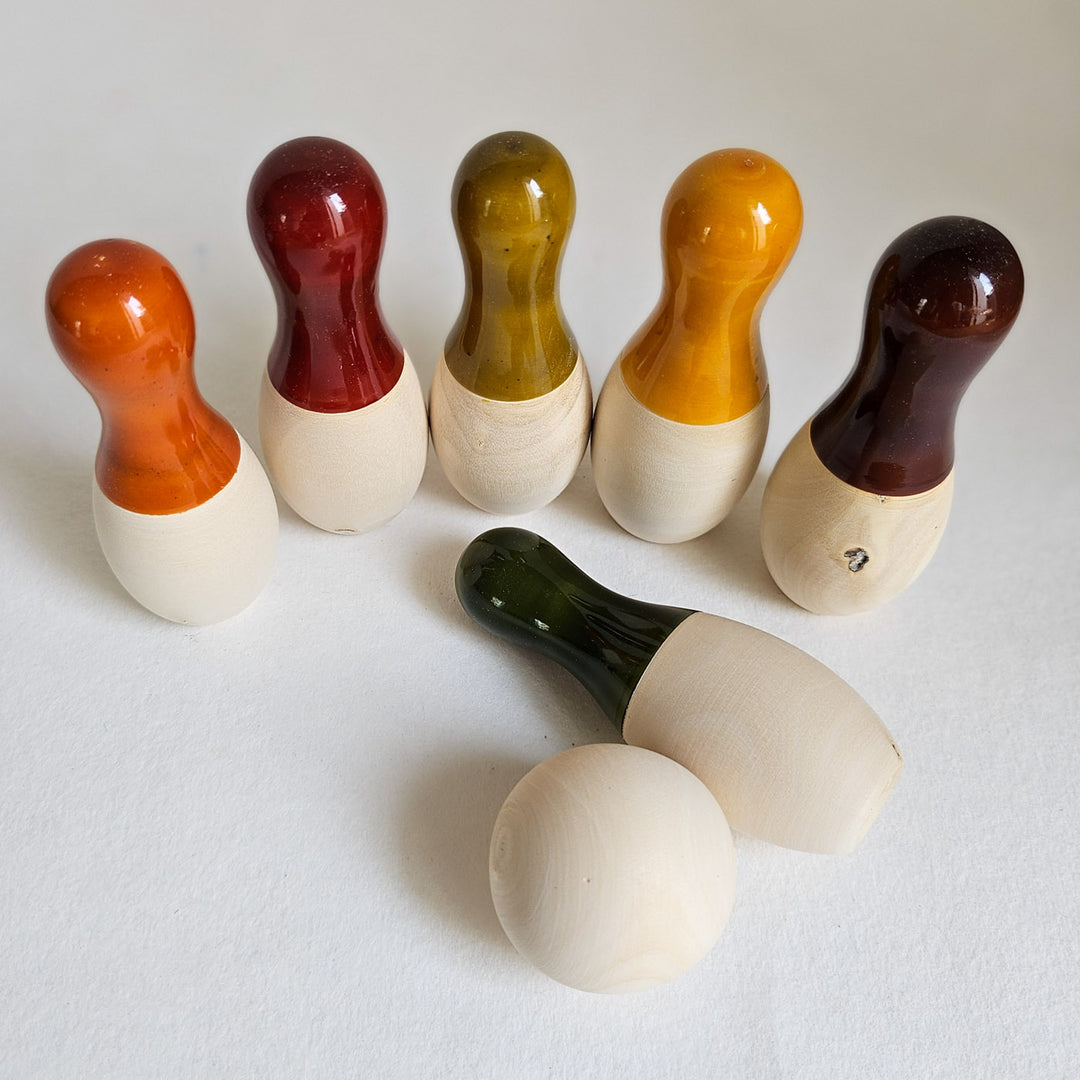 Wooden Mini Bowling Set | Handmade Etikopakka Active Play Toy | 3+ Years