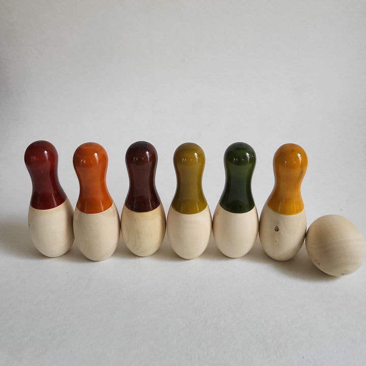 Wooden Mini Bowling Set | Handmade Etikopakka Active Play Toy | 3+ Years