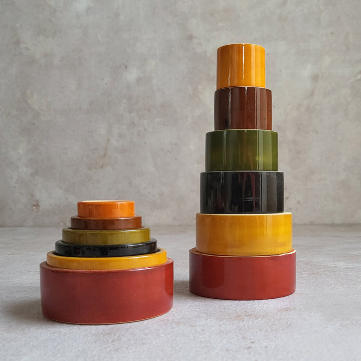 Wooden Nesting & Stacking Cups | Handmade Etikopakka Learning Toy | 1+ Years
