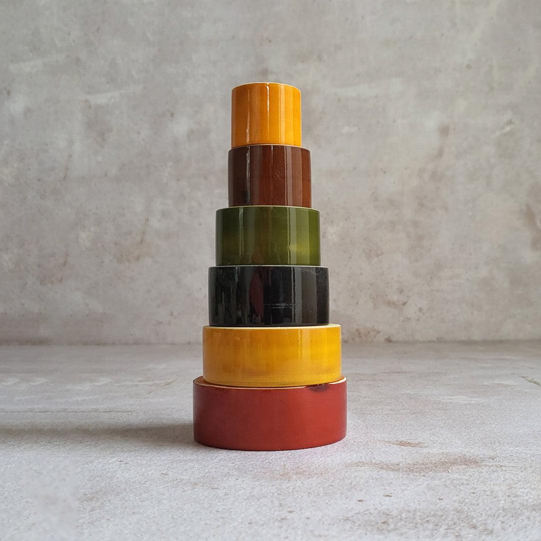 Wooden Nesting & Stacking Cups | Handmade Etikopakka Learning Toy | 1+ Years