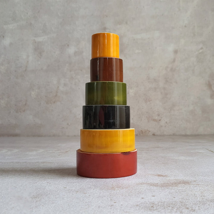 Wooden Nesting & Stacking Cups | Handmade Etikopakka Learning Toy | 1+ Years