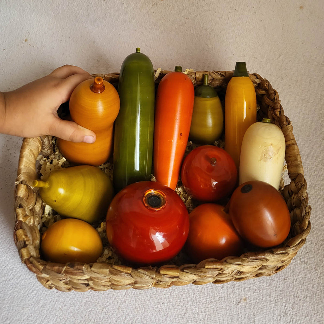 Wooden Vegetable Set | Handmade Etikopakka Pretend Play Toy | 2+ Years
