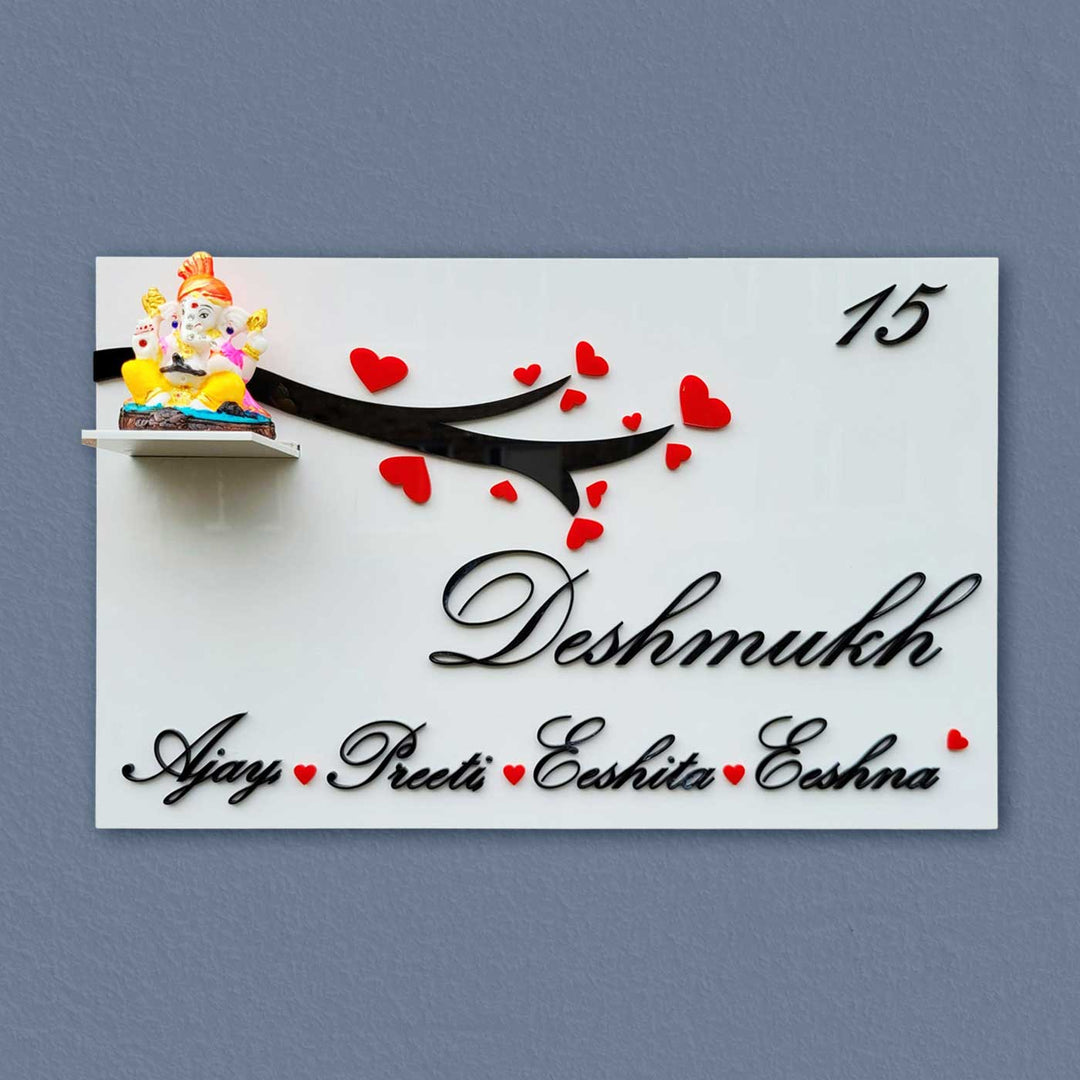 Personalized Ganesha Theme Acrylic Name Plate