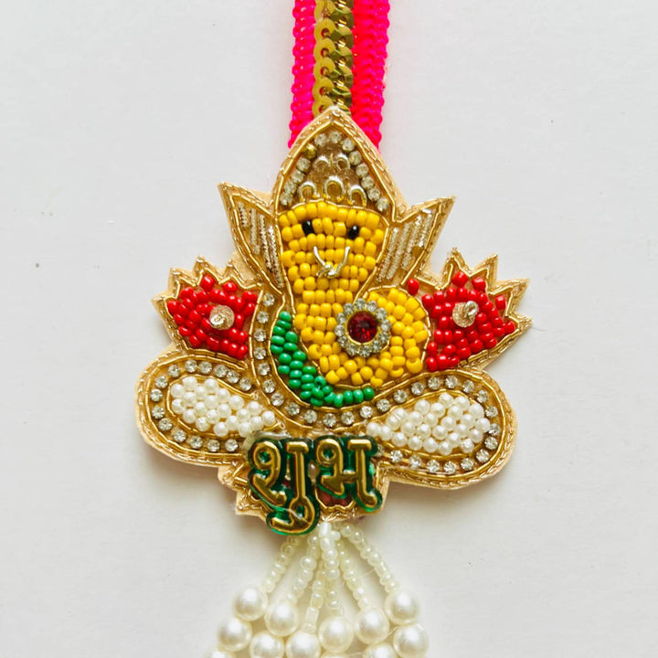 2 Pc | Handmade Beaded Ganesha Shubhlabh Hanging