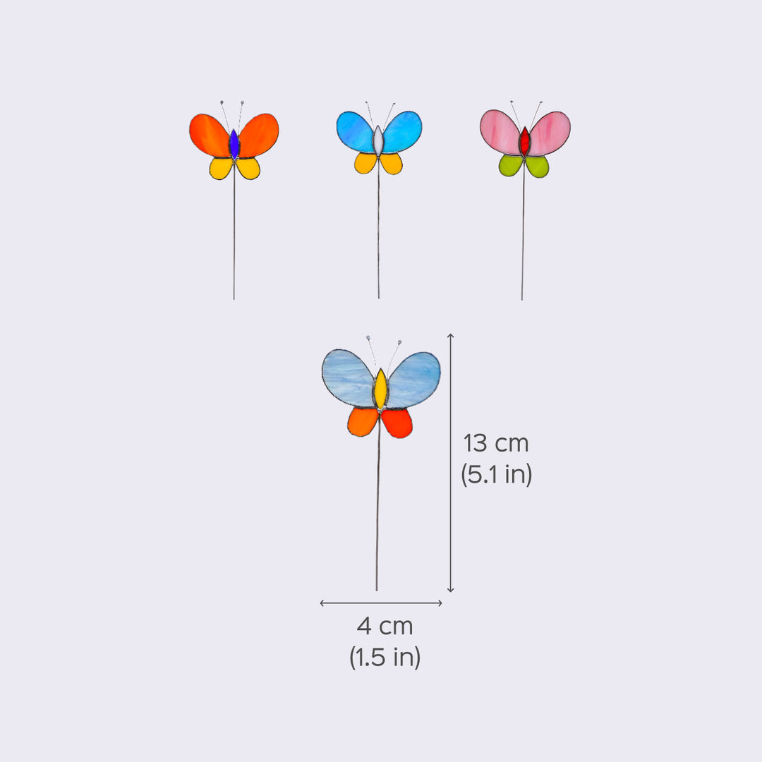 Handcrafted Stained Glass Butterfly Garden Stake