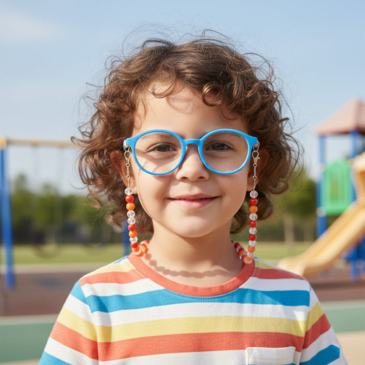 Handmade Beaded Red & Orange Spectacle/Eye Glass Chain For Kids