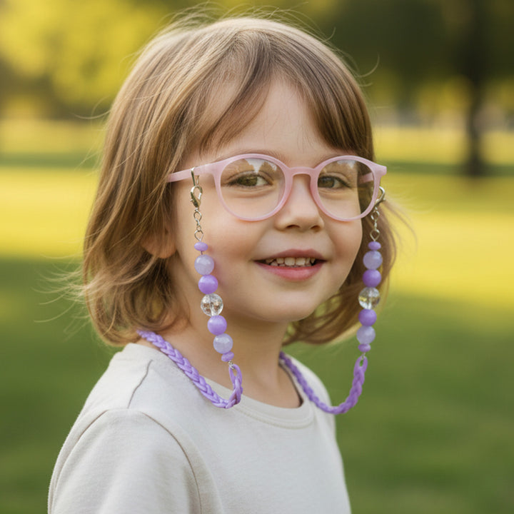 Handmade Beaded Purple Spectacle/Eye Glass Chain For Kids