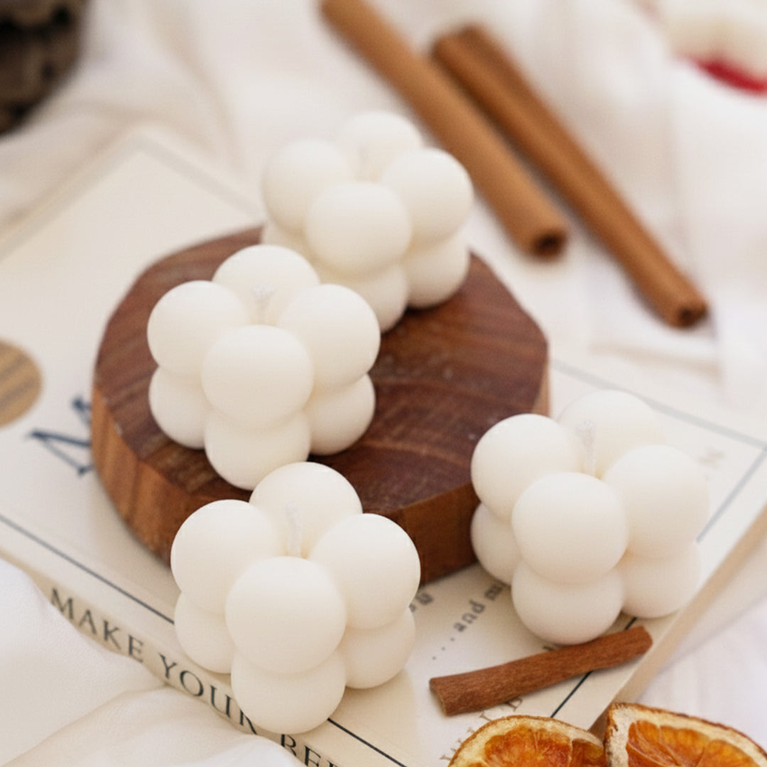 4 Pc | Handmade Small Bubble Soy Wax Candles