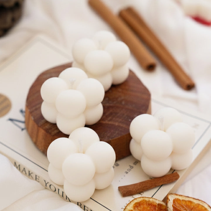 4 Pc | Handmade Small Bubble Soy Wax Candles