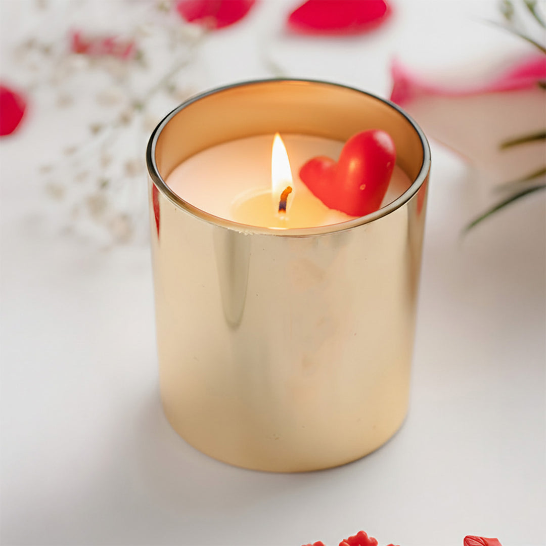 Handmade Golden Glass Jar Candle