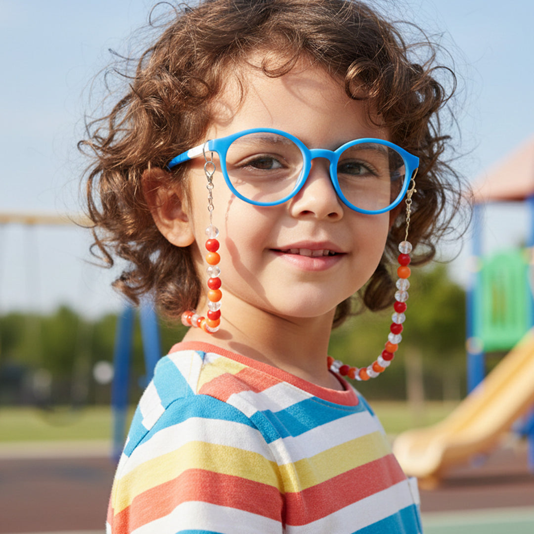 Handmade Beaded Red & Orange Spectacle/Eye Glass Chain For Kids