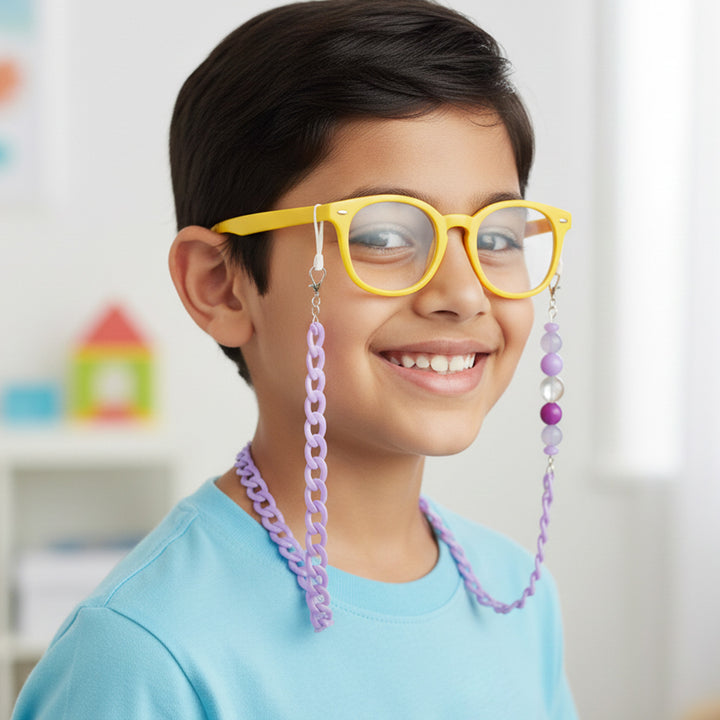 Handmade Beaded Purple Spectacle/Eye Glass Chain For Kids