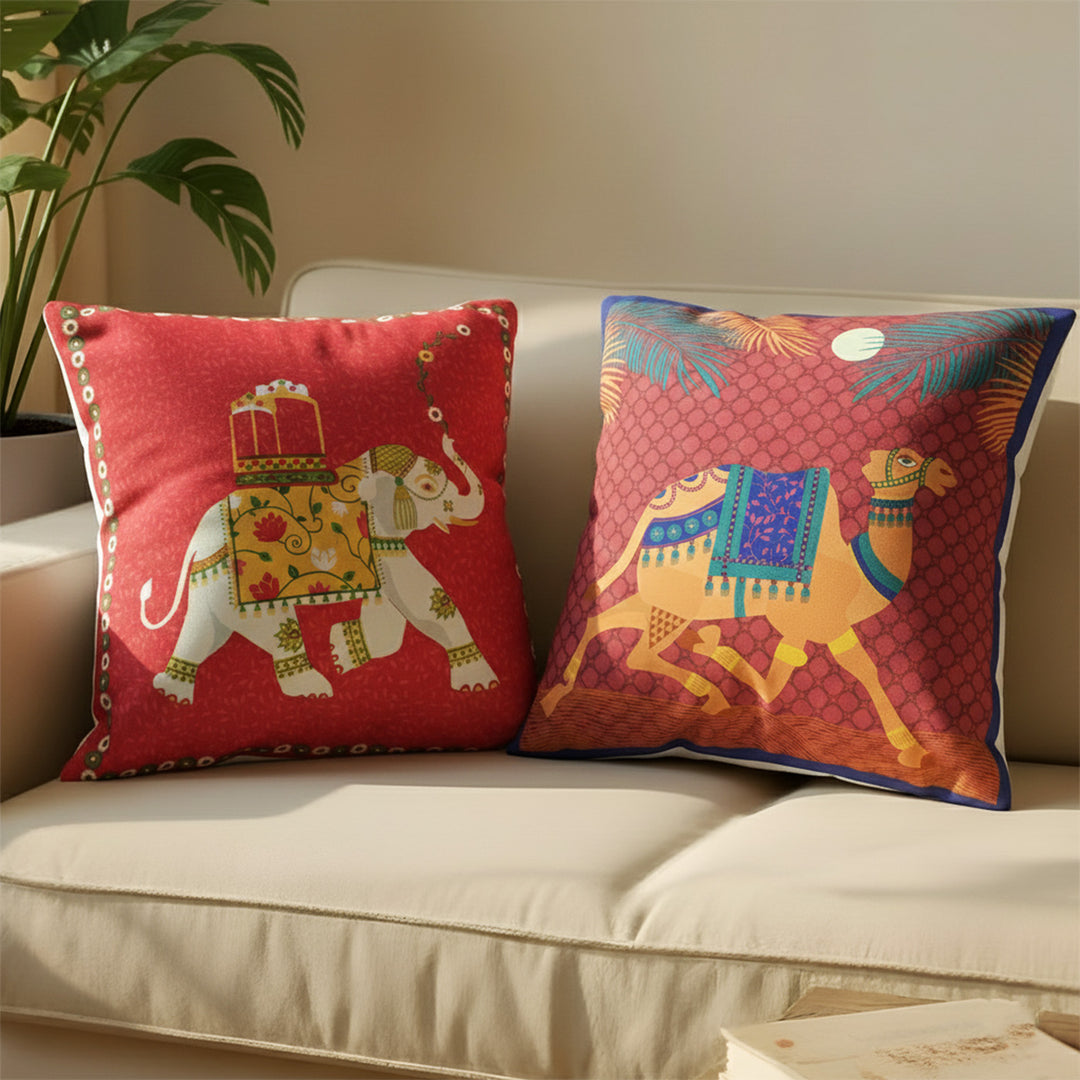 2 Pc | Printed Royal Caravan Cushion Covers