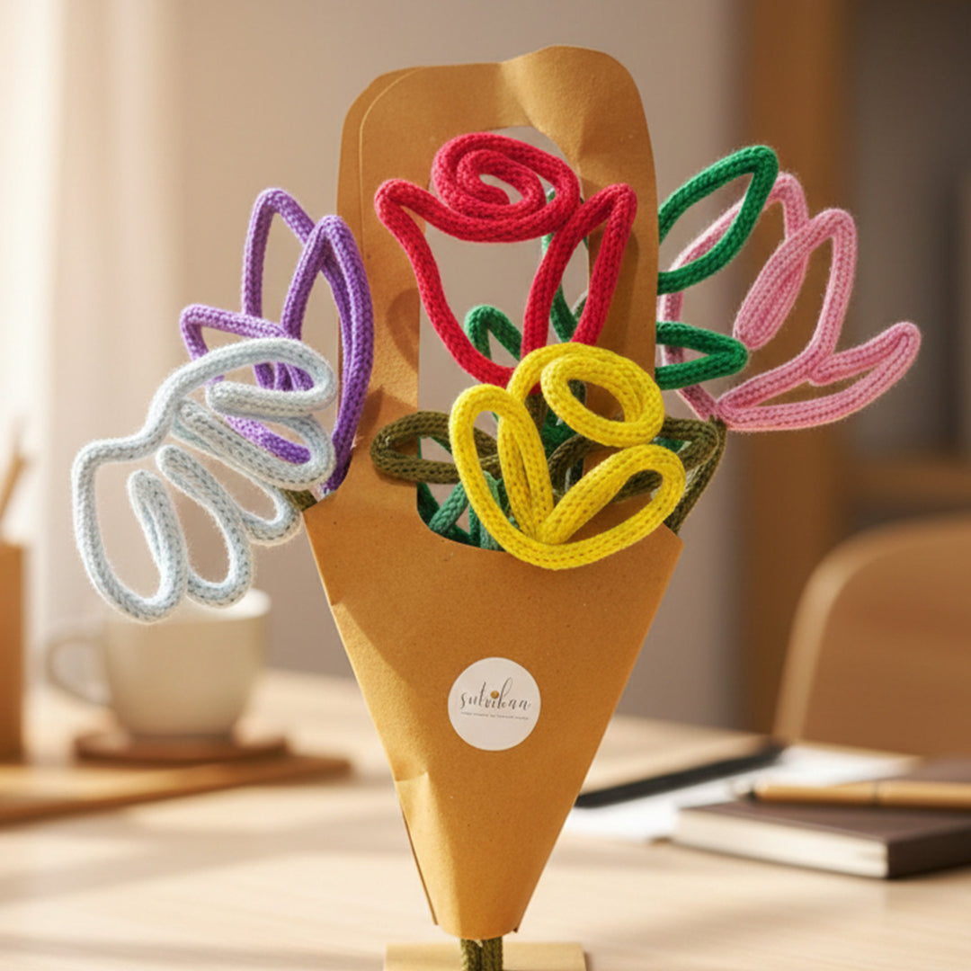 Handmade Knitted Wire Multicolor Gulzar Bouquet