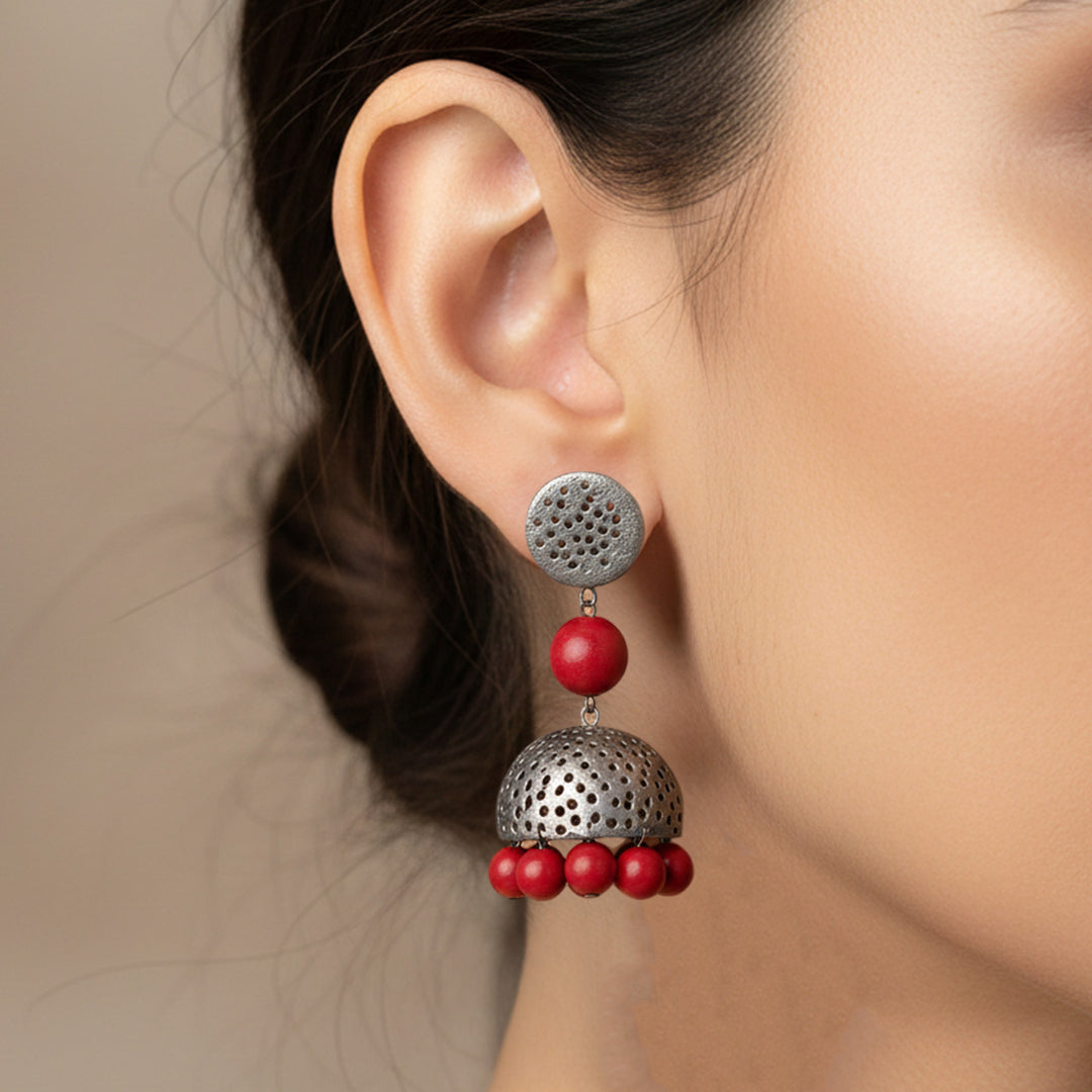 Handmade Boho Pop Terracotta Earrings