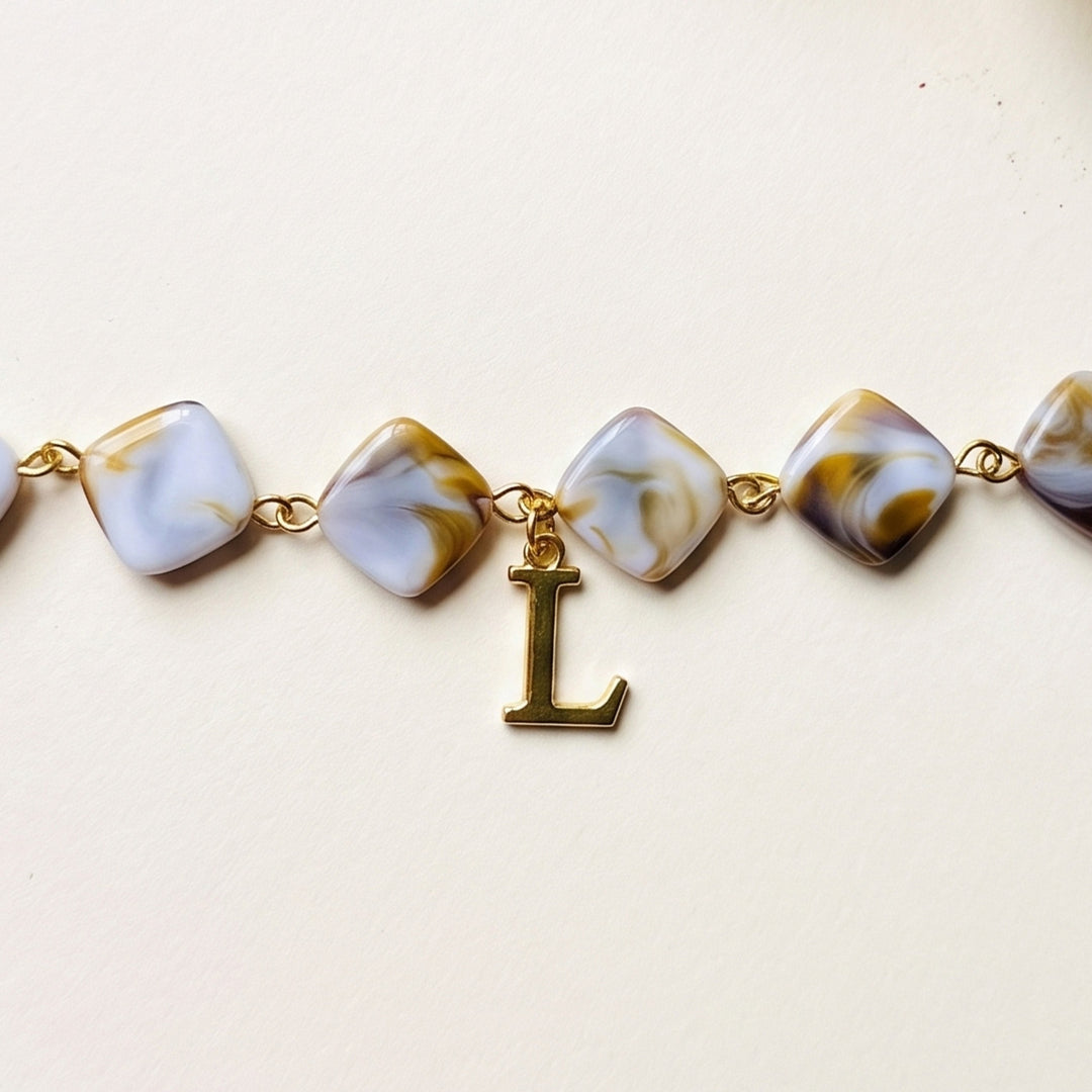 Handmade Personalised Initial Charm Bracelet Rakhi With Roli Chawal For Sister