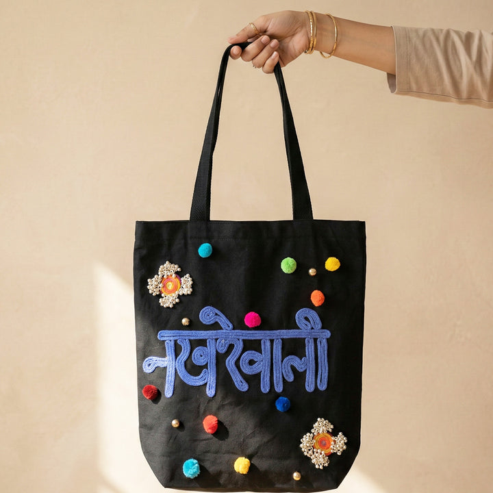 Hand-Embroidered Dori Work Nakhrewali Tote Bag