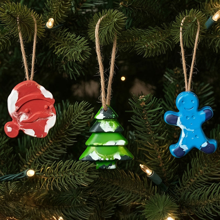 Assorted Christmas Theme Wax Crayon Ornaments | Set Of 3