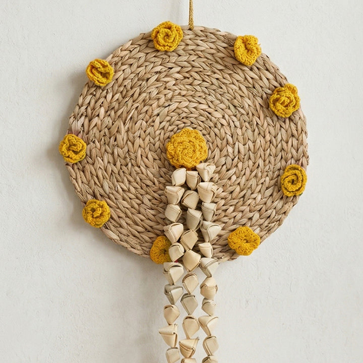 2 Pc | "Genda" Handcrafted Chamba Wall Hangings With Crochet Marigolds For Festive Decor