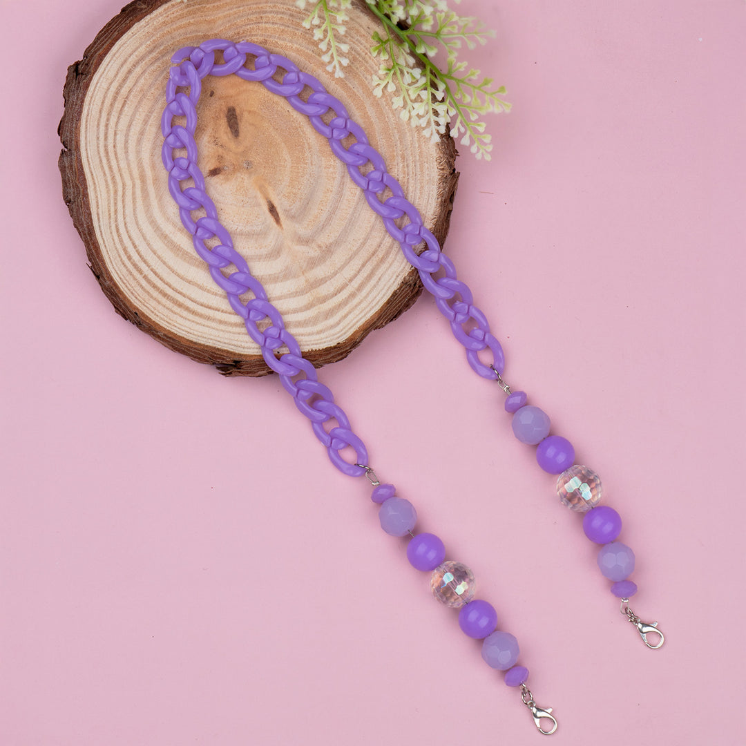 Handmade Beaded Purple Spectacle/Eye Glass Chain For Kids