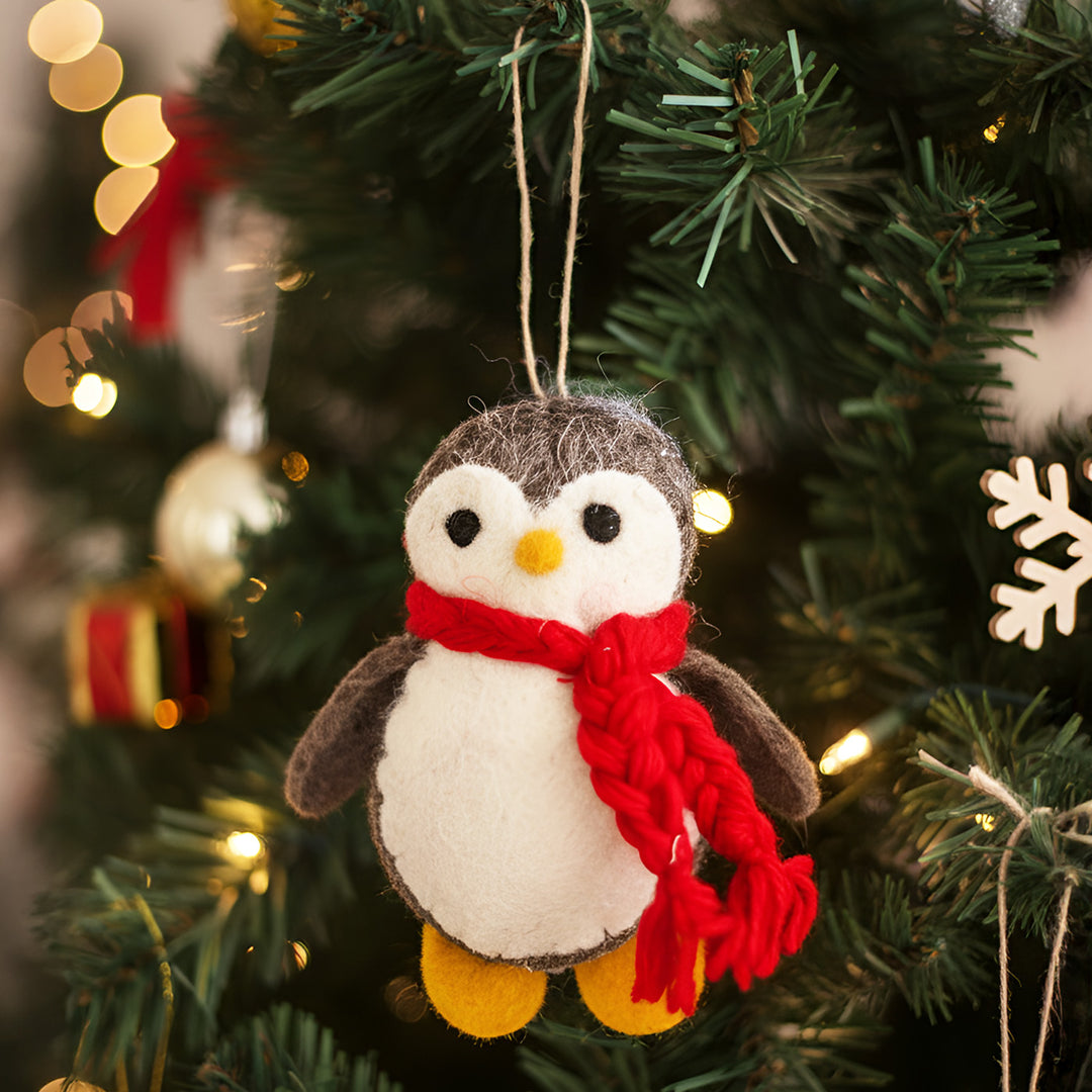 Mrs Fluffles The Penguin Felt Ornament For Christmas Tree Decoration