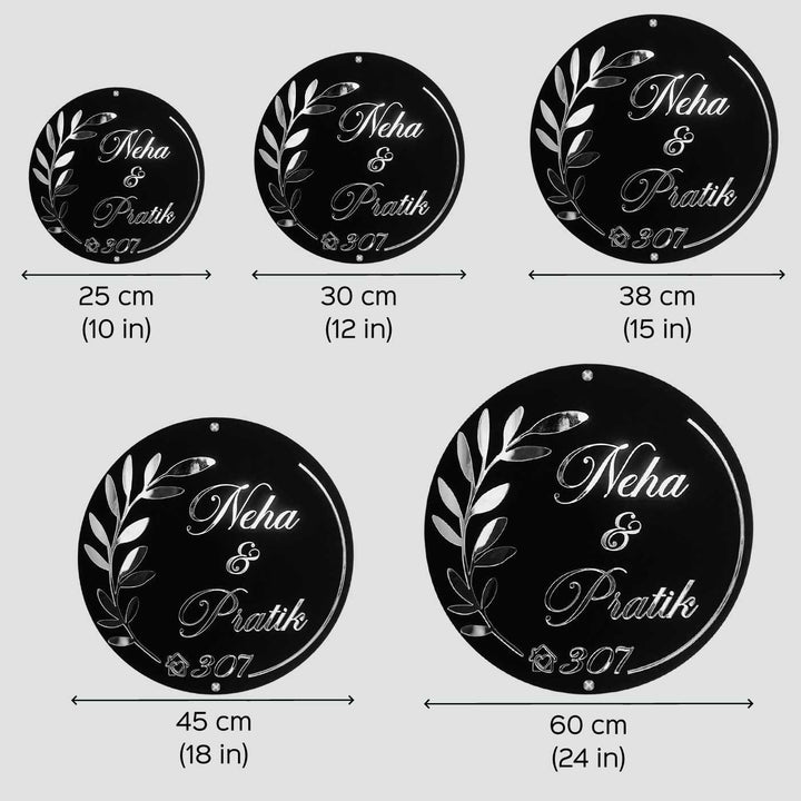 Personalized Round Black & Gold Acrylic Name Plate