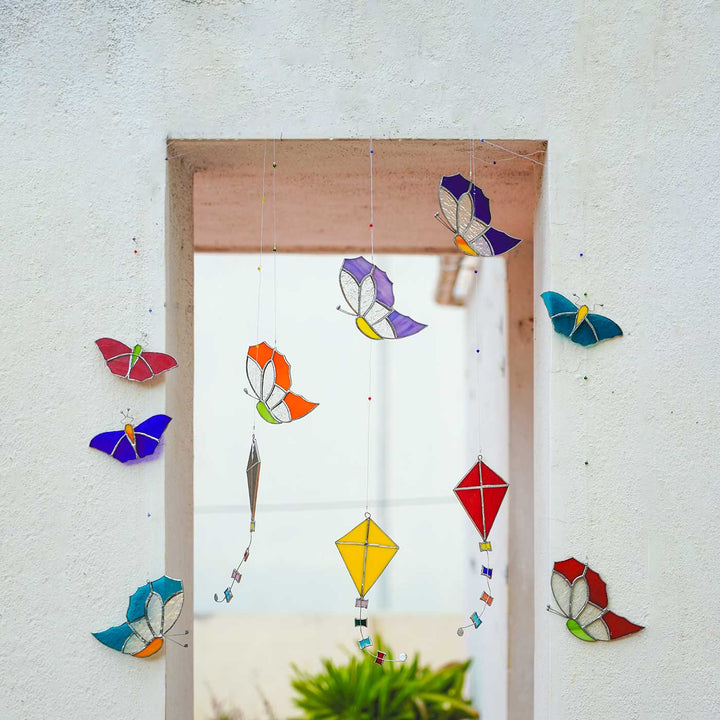 Handcrafted Stained Glass Hanging Suncatcher Butterfly