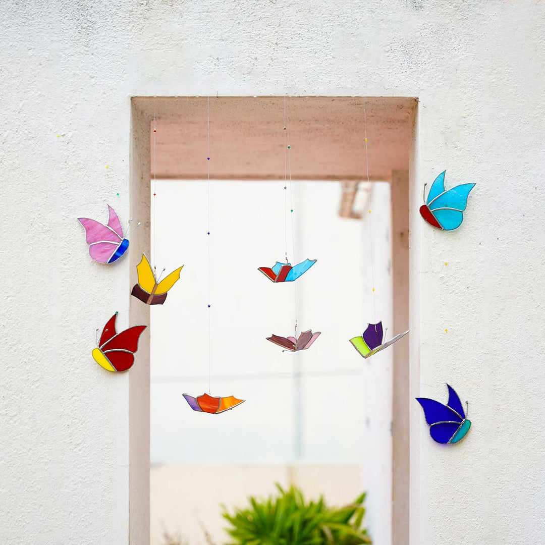 Handcrafted Stained Glass Hanging Suncatcher Butterfly