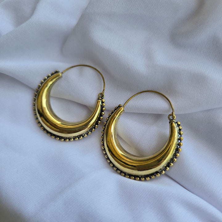 Handmade Grace Hoops Brass Earrings