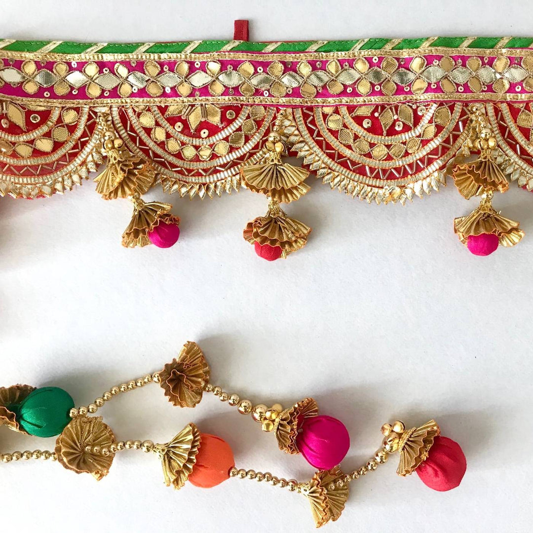 45 In | Handmade Gota Patti Semi Circle Geometry Toran