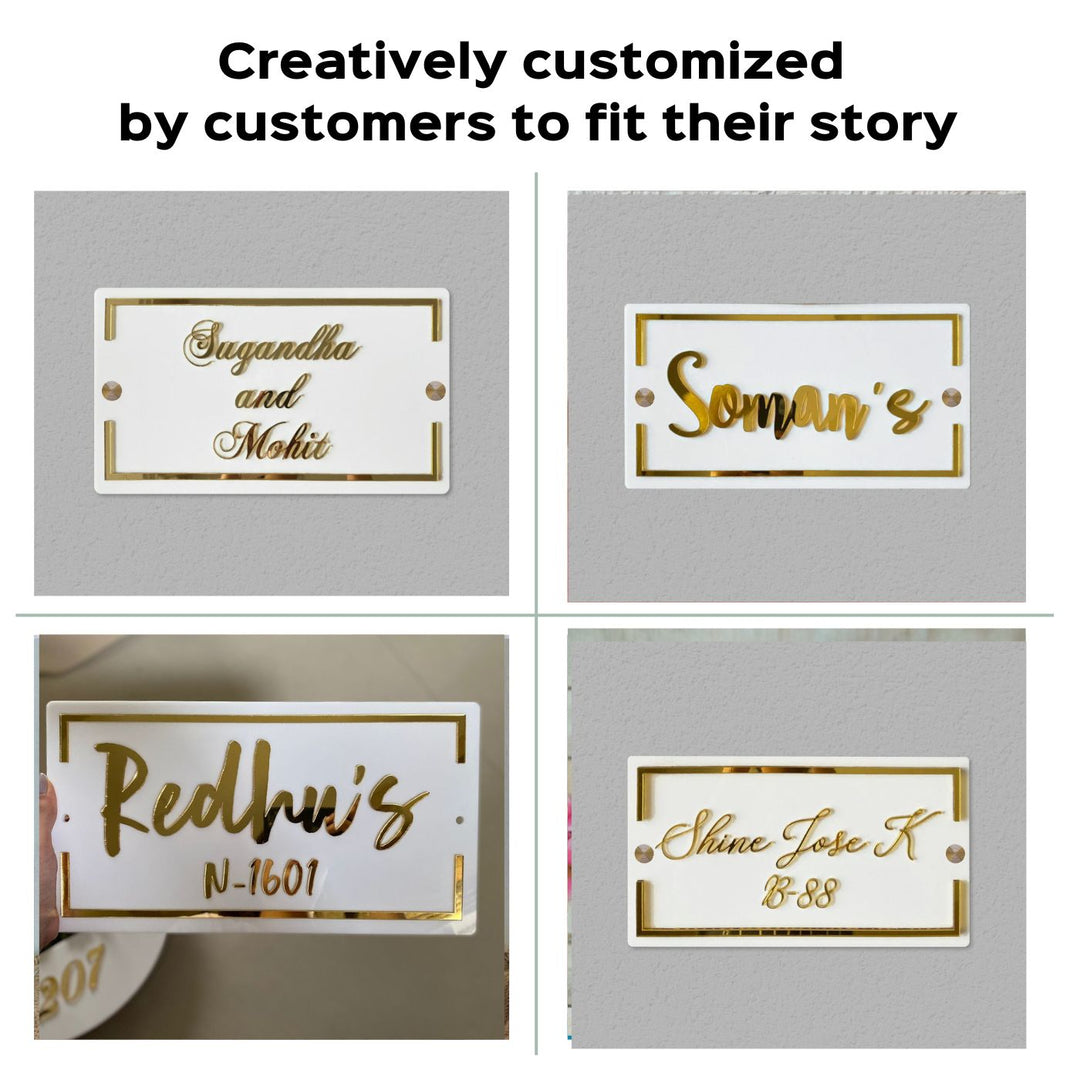 Classic Personalised Acrylic Name Plate 1 - Name Personalization Examples on Wall