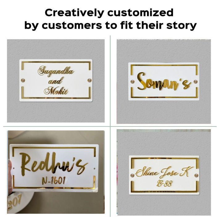 Classic Personalised Acrylic Name Plate 1 - Name Personalization Examples on Wall