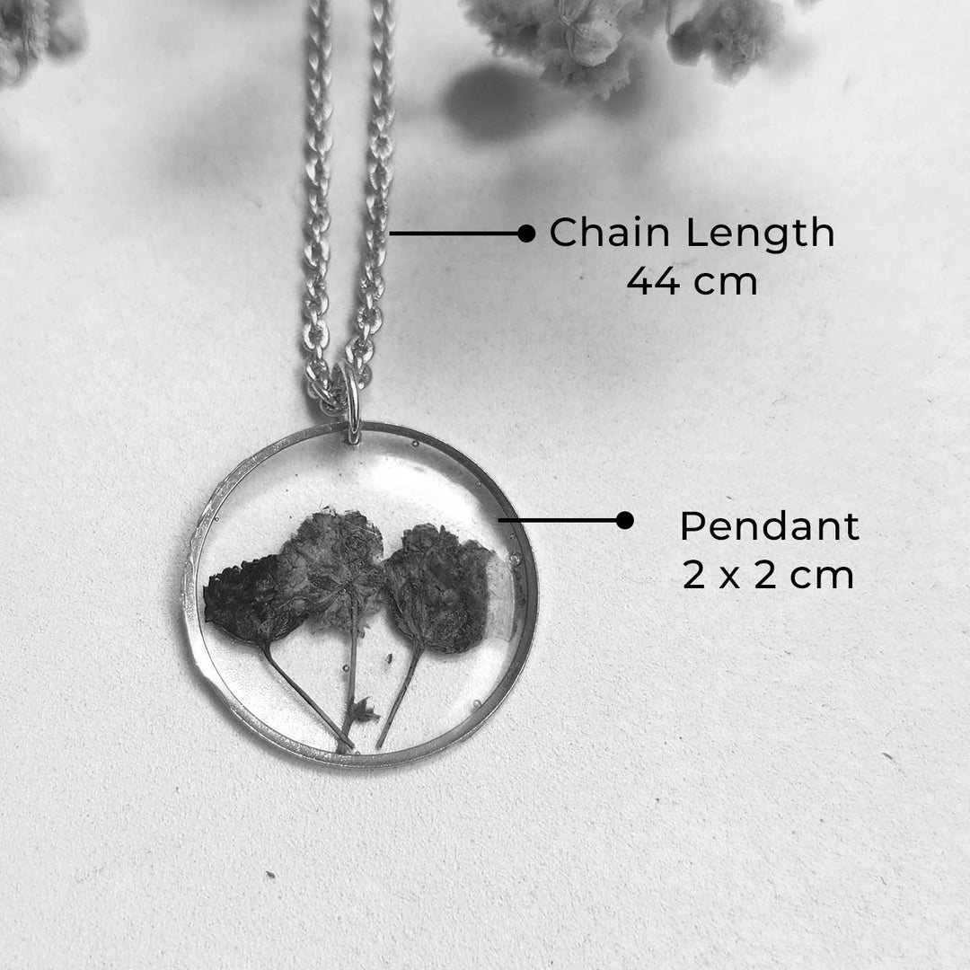 Handmade Pressed Flower Art Multicolor Forest Resin Necklace