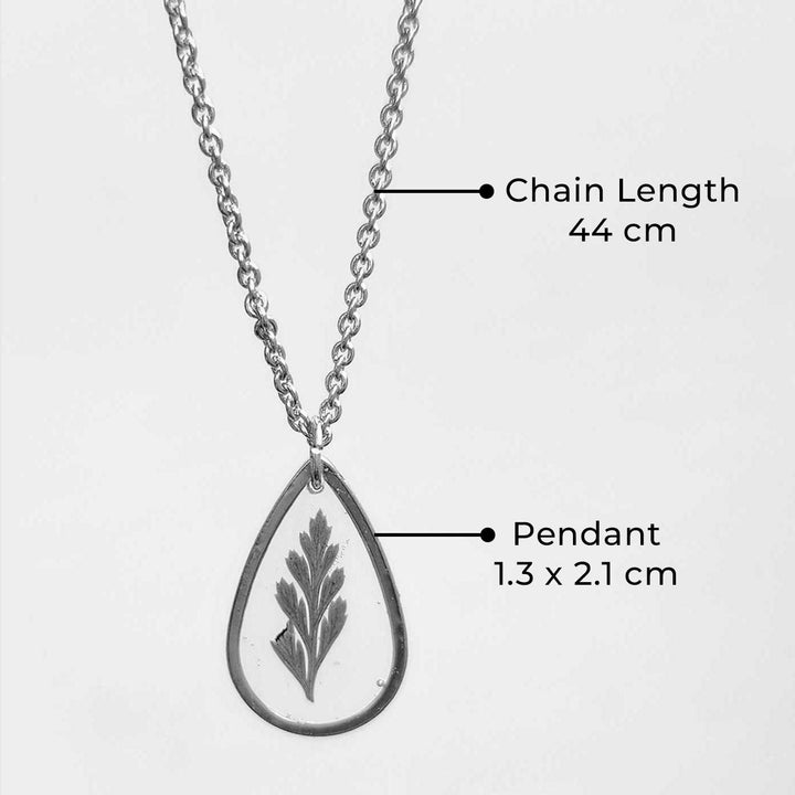 Handmade Pressed Flower Art Golden Leaf Resin Necklace