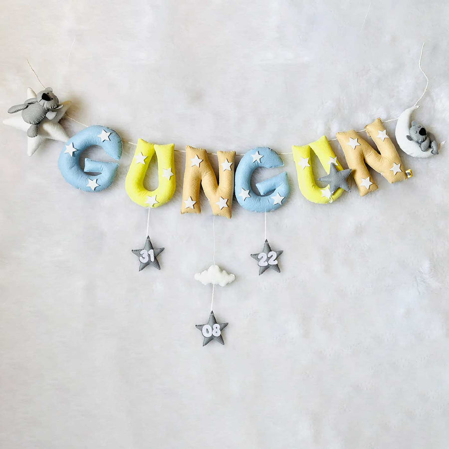 Handcrafted Personalized Teddy Themed Bunting For Kids - Hanging Letter Garland with Decorations