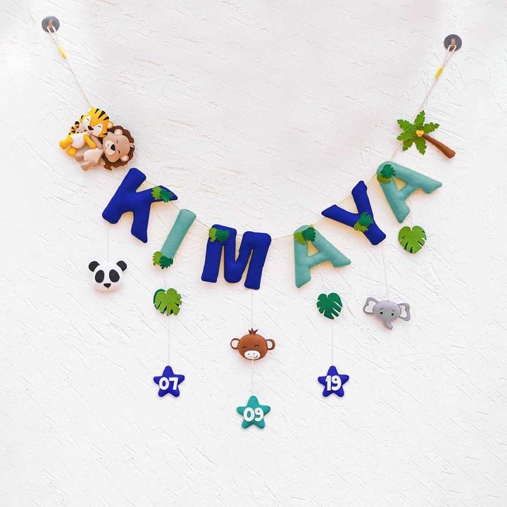 Handcrafted Personalized Themed Bunting For Kids Animal Safari - Hanging Letter Garland Display