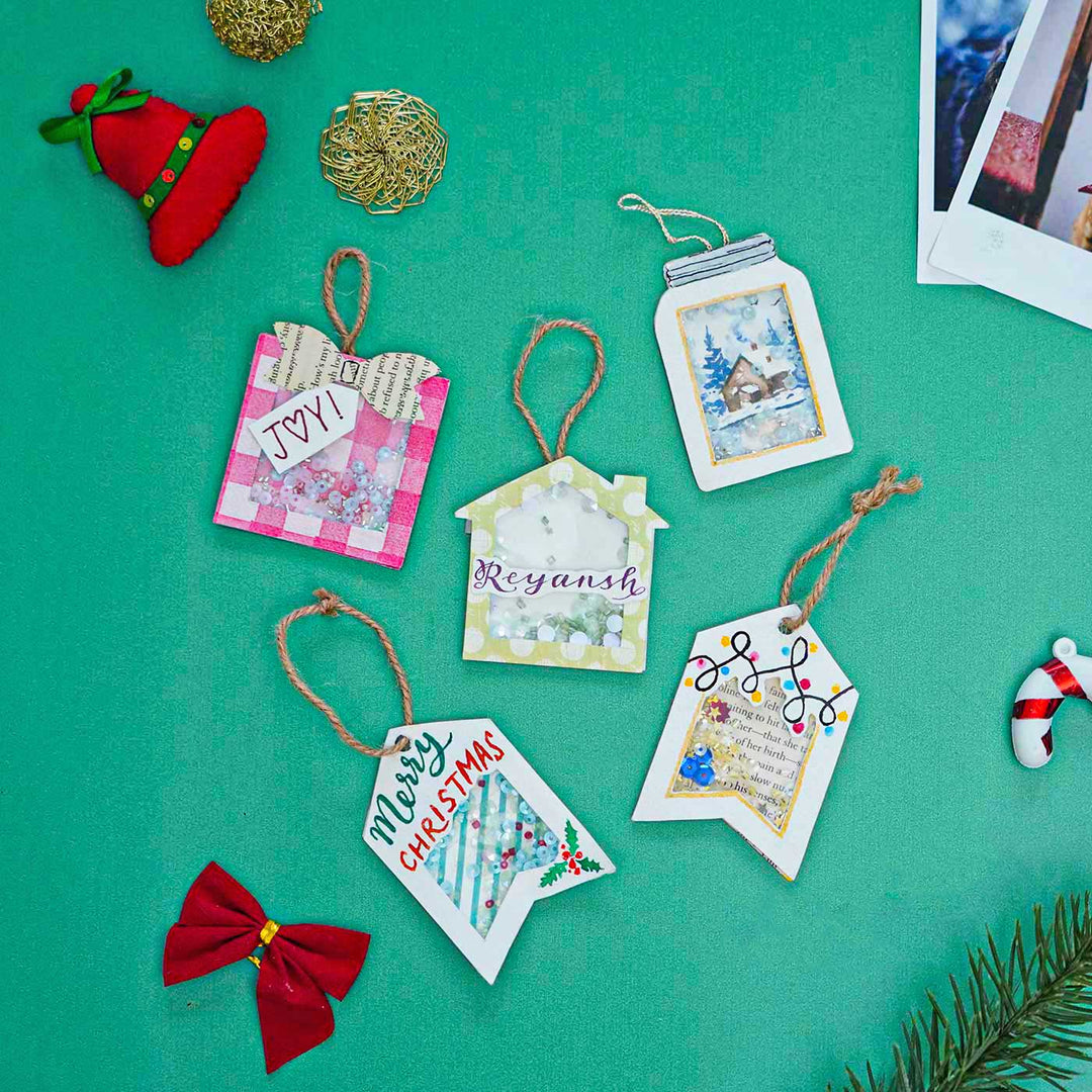Handmade Assorted Shaker Ornaments For Christmas Tree Decoration | Set Of 5
