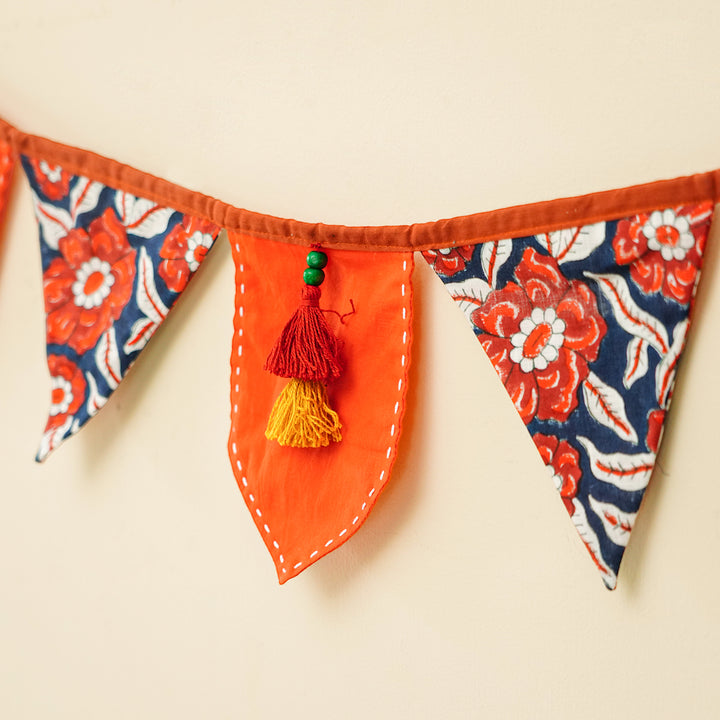 90 In | Handmade Decorative Alpana Floral Fabric Toran
