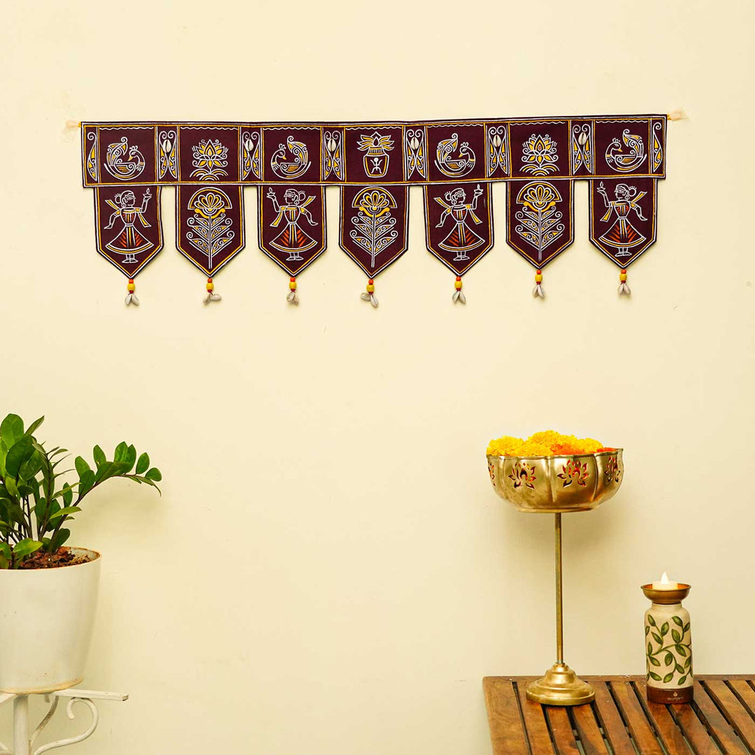 36 In | Handmade Decorative Floral Maroon Toran