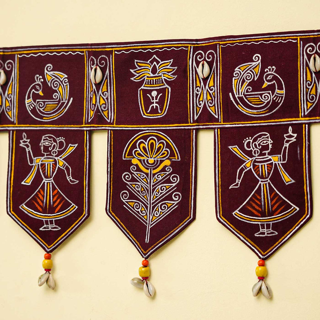 36 In | Handmade Decorative Floral Maroon Toran