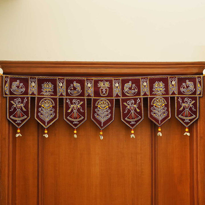 36 In | Handmade Decorative Floral Maroon Toran