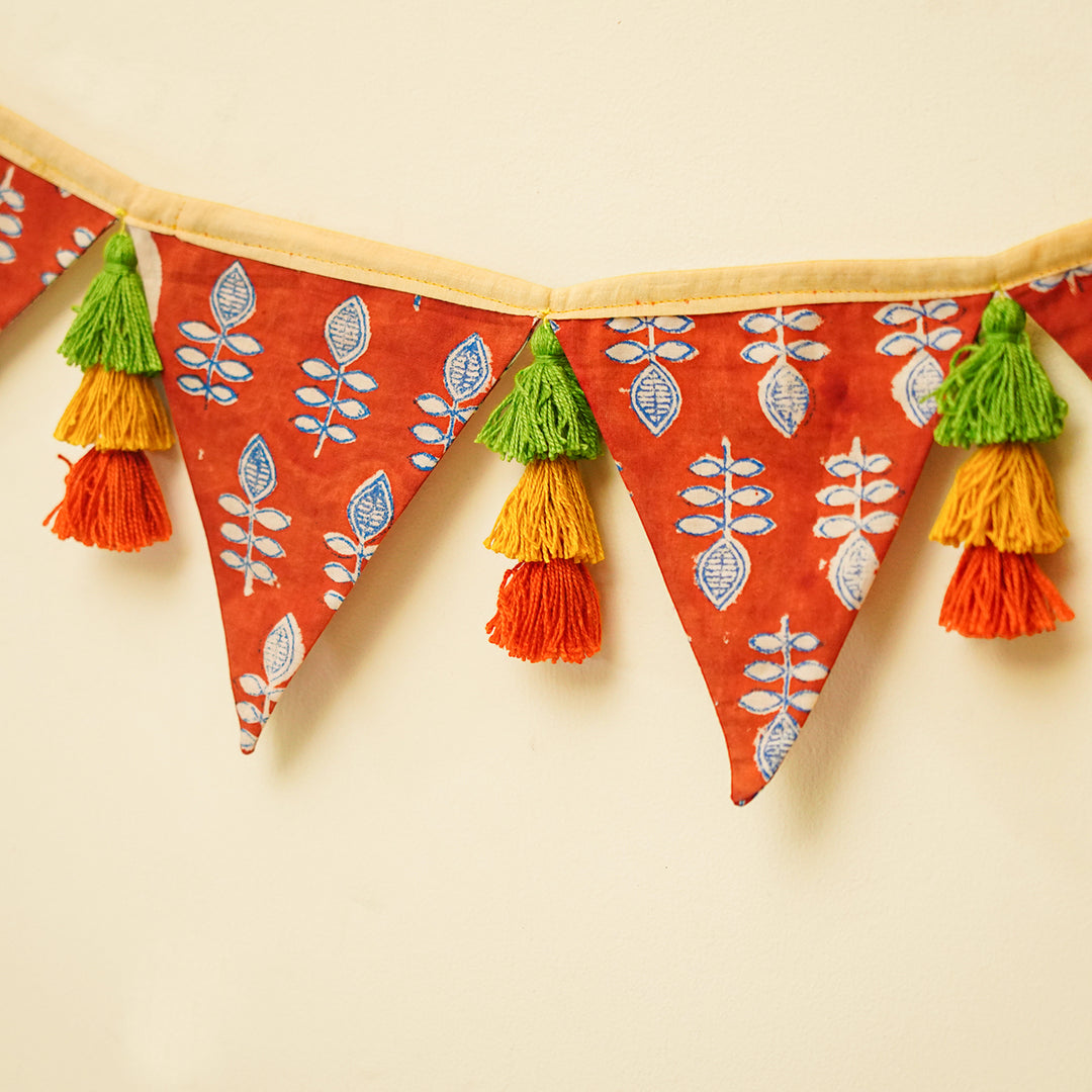 90 In | Handmade Decorative Jaanki Block Printed Fabric Toran