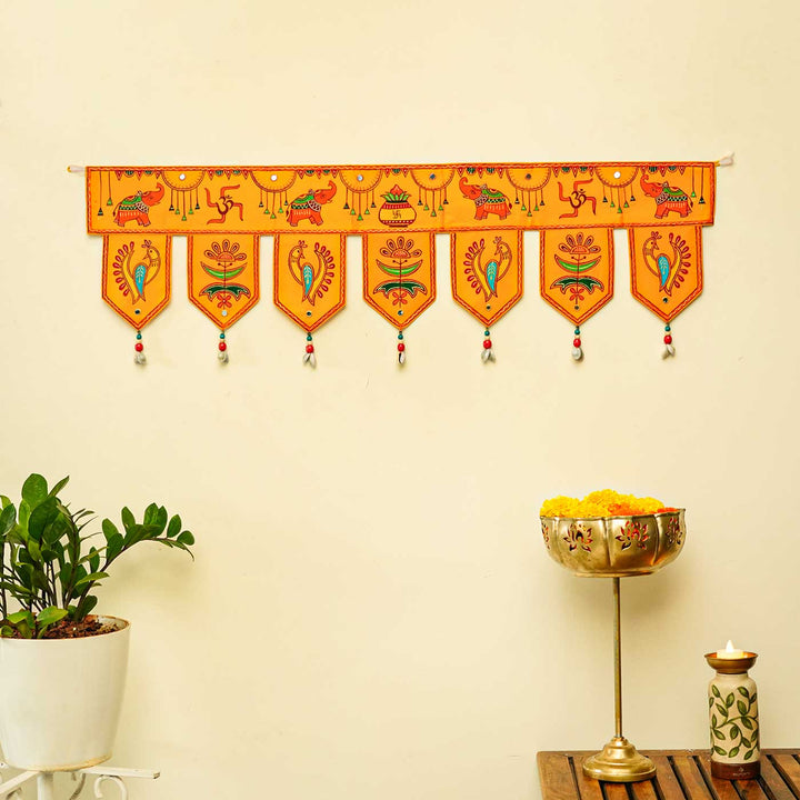 36 In | Handmade Yellow Madhubani Art Toran