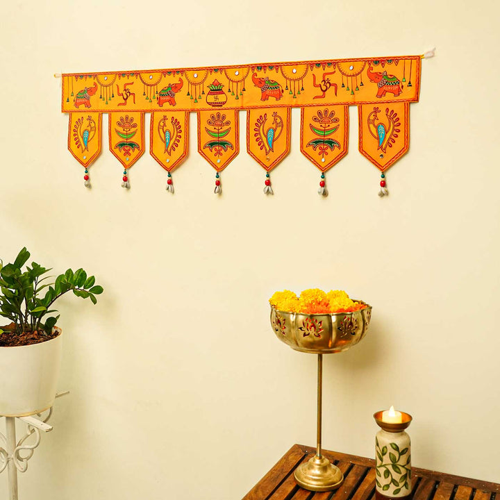36 In | Handmade Yellow Madhubani Art Toran